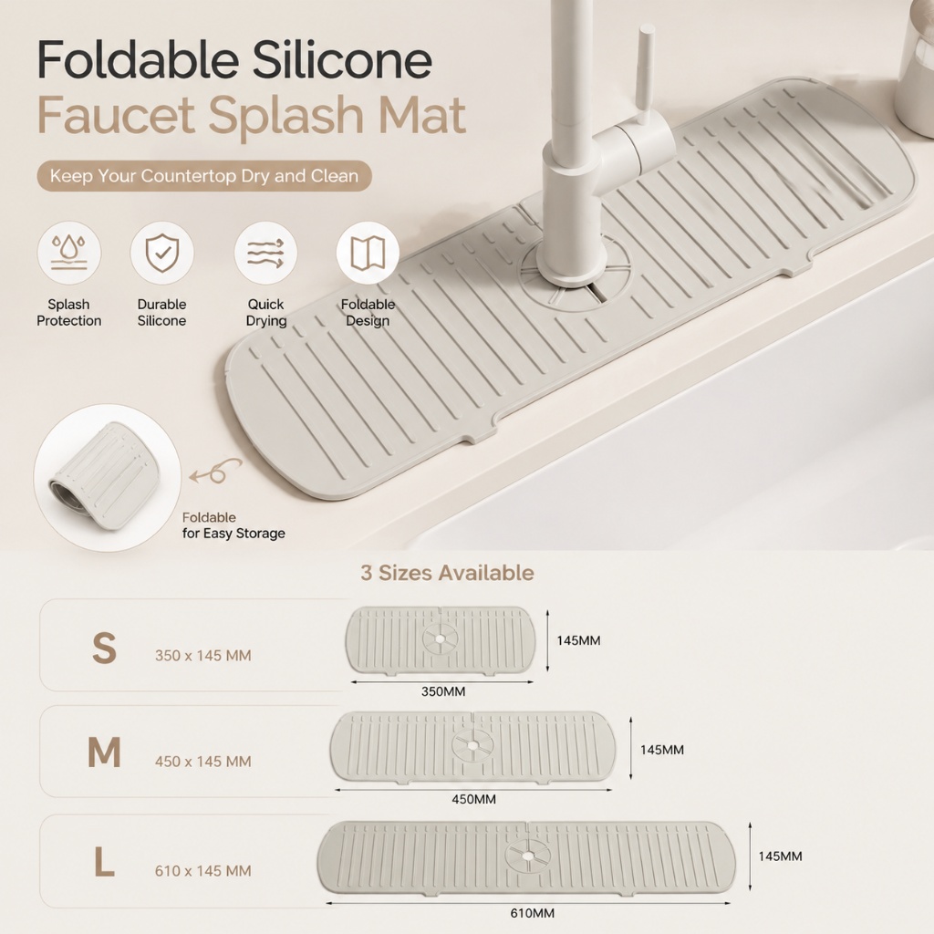 Silicone Faucet Mat Sink Splas - Silicone Tap Washer review and price
